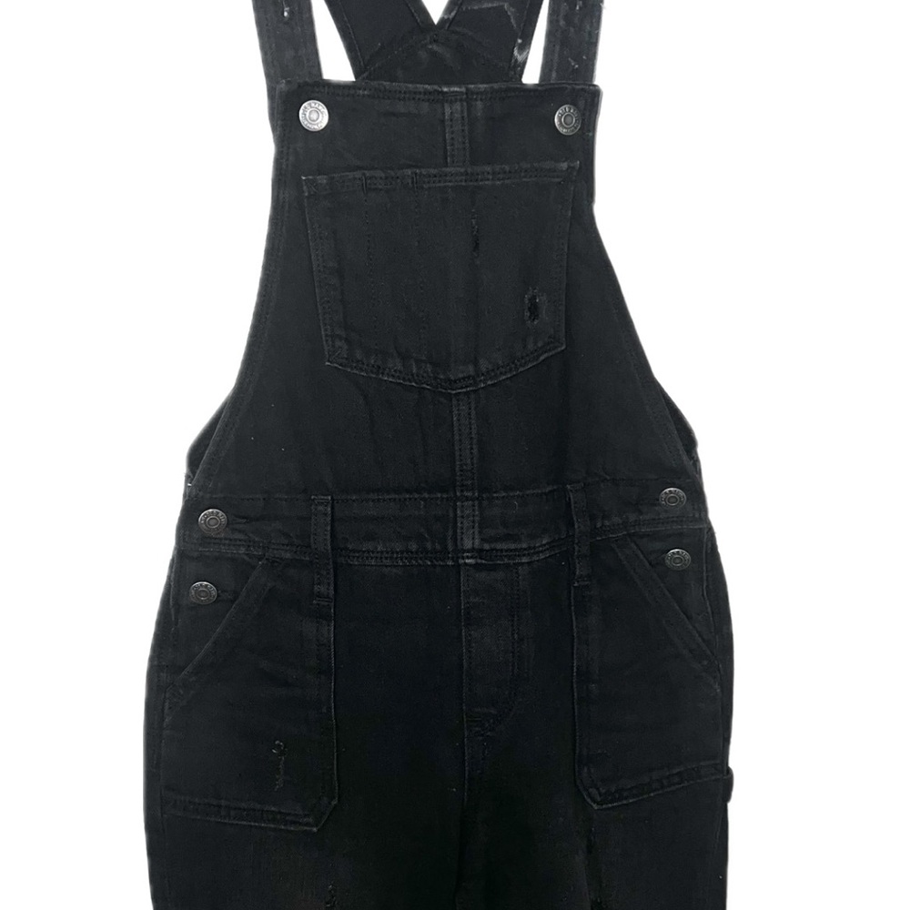 Black Denim Overalls